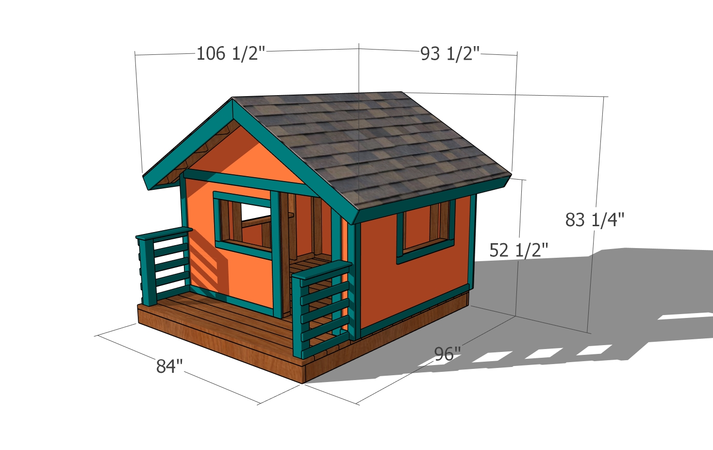 Kids playhouse plans - dimensions