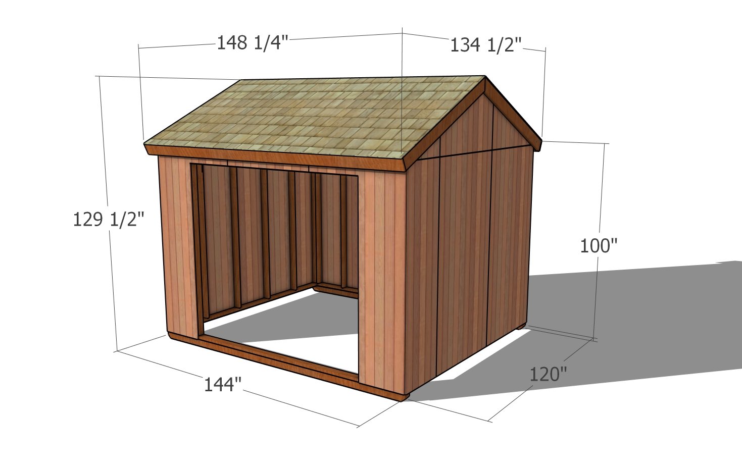 Outdoor Field Shelter Plans - dimensions