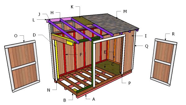 6x12 Lean to Shed - Free DIY Plans | HowToSpecialist - How 