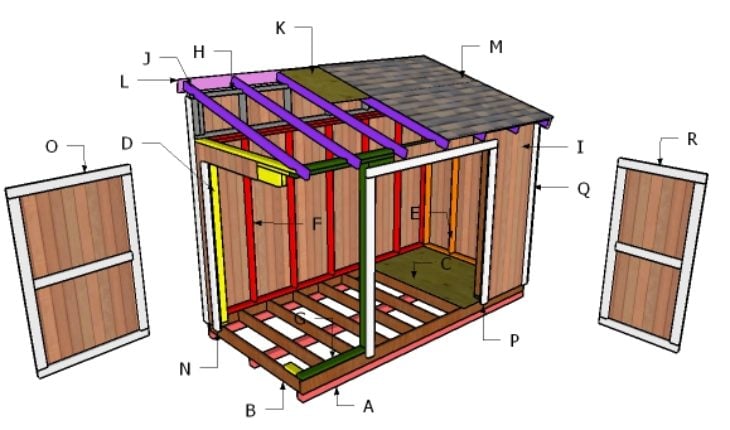 6x12 Lean to Shed Roof - Free DIY Plans | HowToSpecialist 