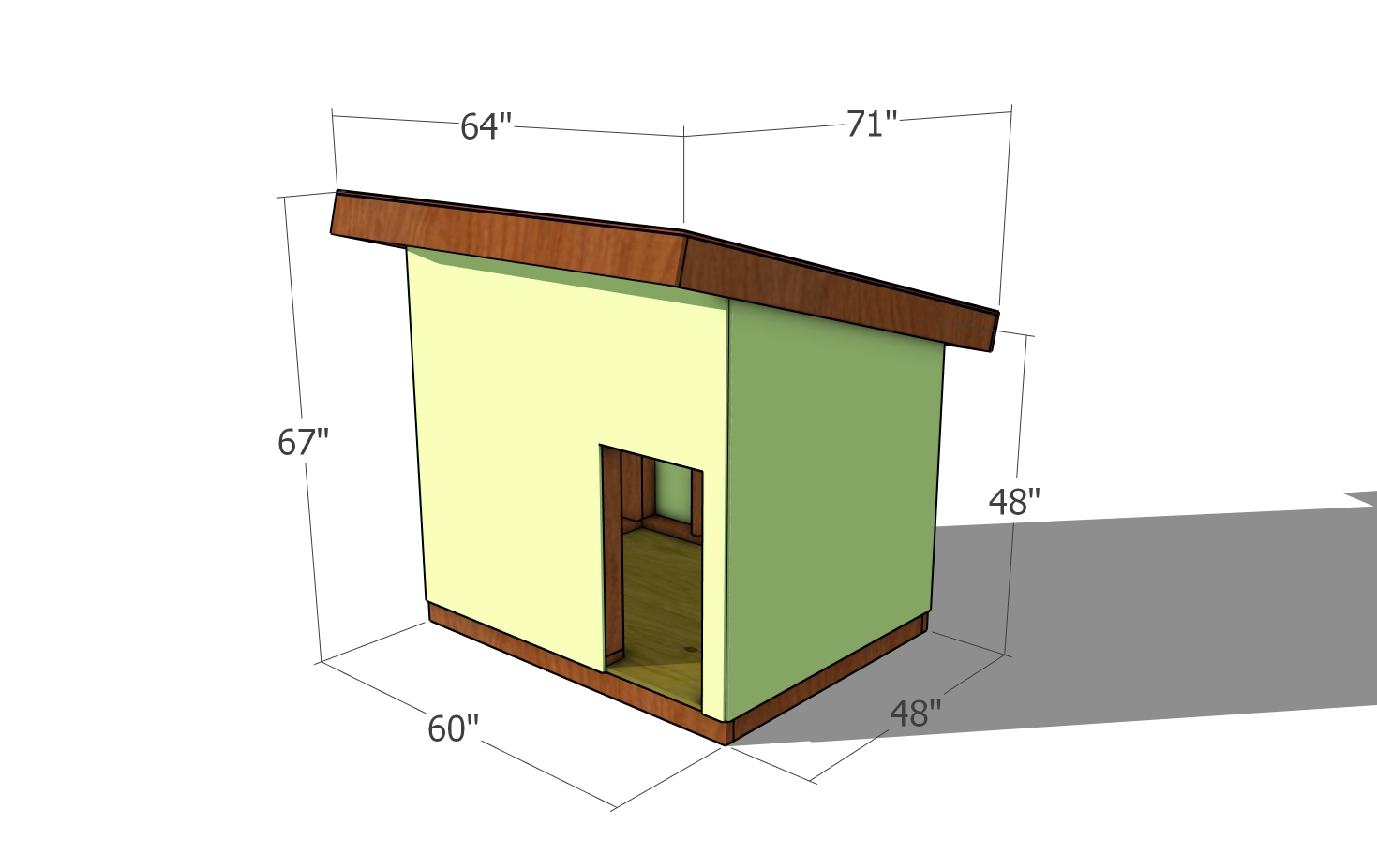 XL Dog House Plans dimensions