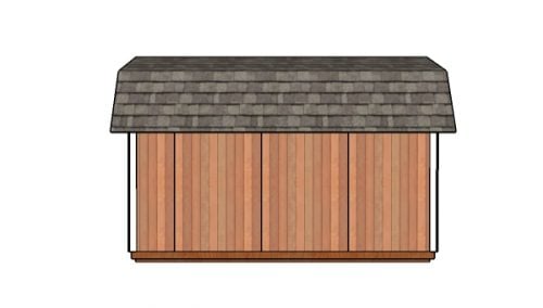 8x14 Gambrel Shed Plans - Side view