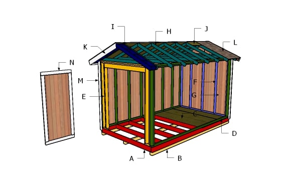 8x14 Gable Shed - Free DIY Plans | HowToSpecialist - How to Build, Step ...