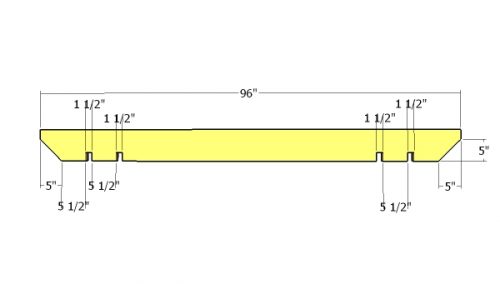 Support beams for the side pergolas