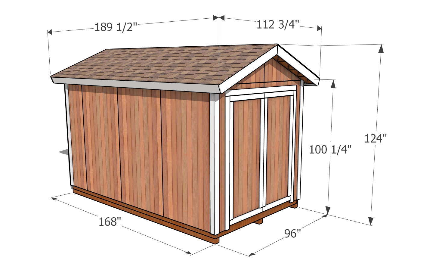 8x14 Shed Plans - dimensions