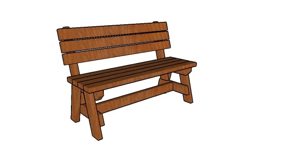 2x4 Bench with Back Plans | HowToSpecialist - How to Build, Step by ...