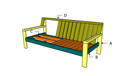 Outdoor Sofa made from 2x4s Plans | HowToSpecialist - How to Build ...