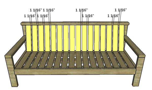 Outdoor Sofa made from 2x4s Plans | HowToSpecialist - How to Build ...