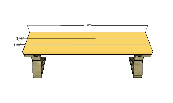 Deck Bench made from 2x4s Plans | HowToSpecialist - How to Build, Step ...