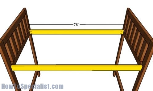 Assembling the loft bed frame