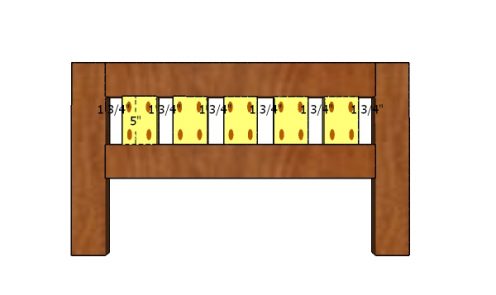 Fitting the slats - footboard panel