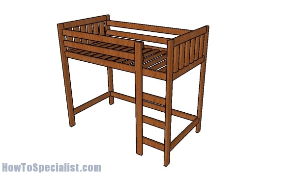 2x4 Loft Bed Plans Howtospecialist, How To Make A Twin Loft Bed