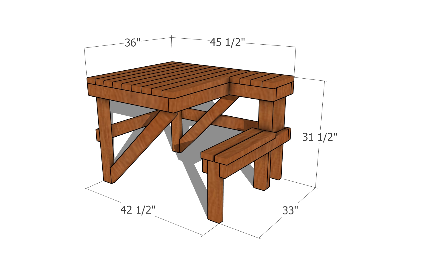 Shooting bench made from 2x4s plans