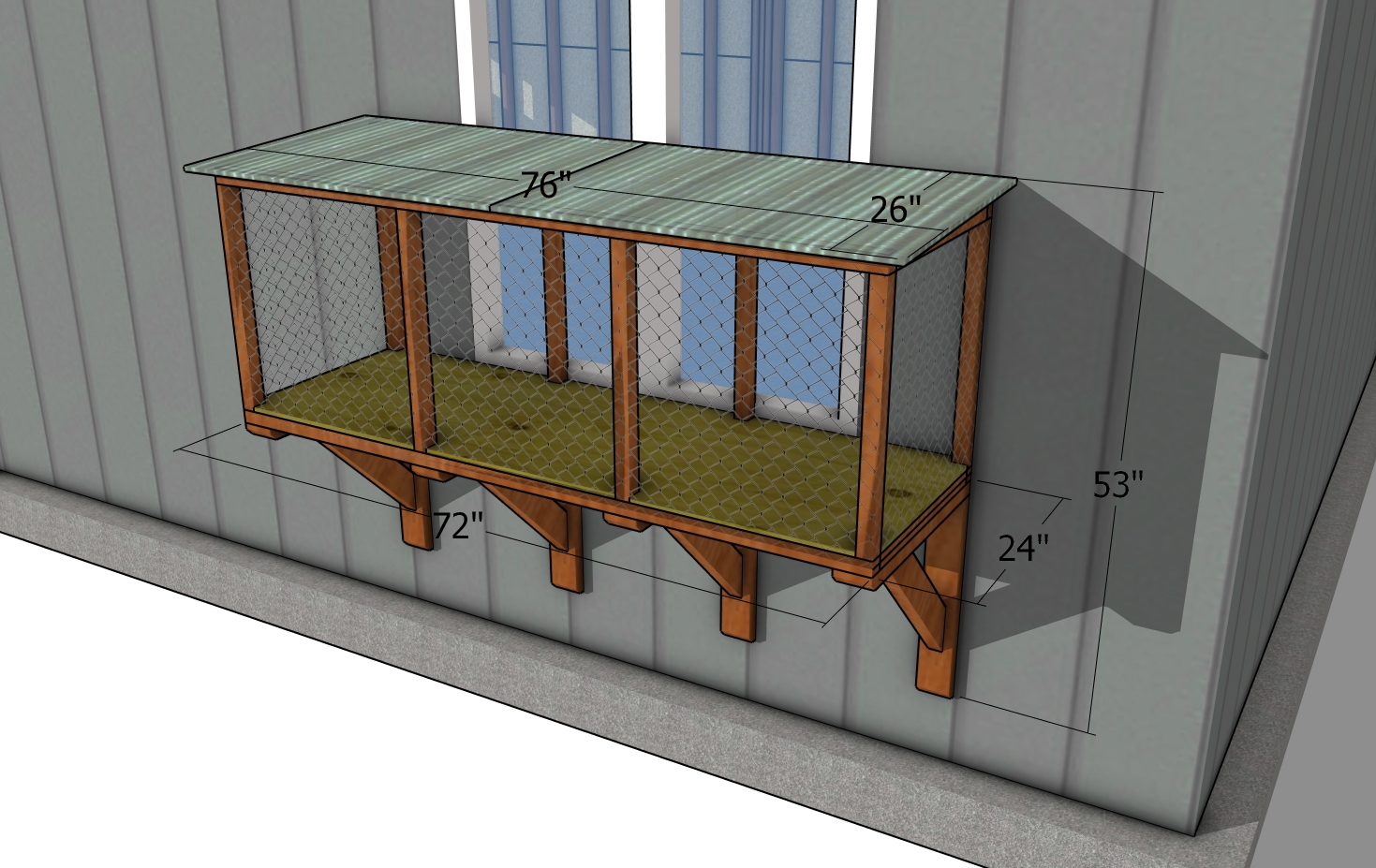 Window Catio Plans - dimensions