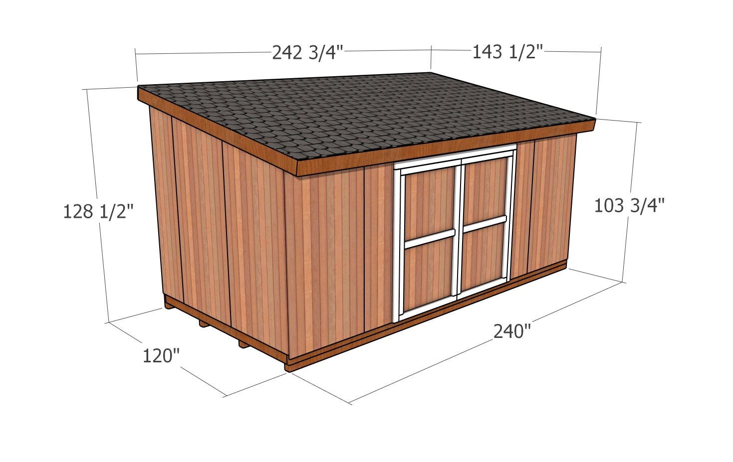 10x20 Lean to Shed Plans dimensions