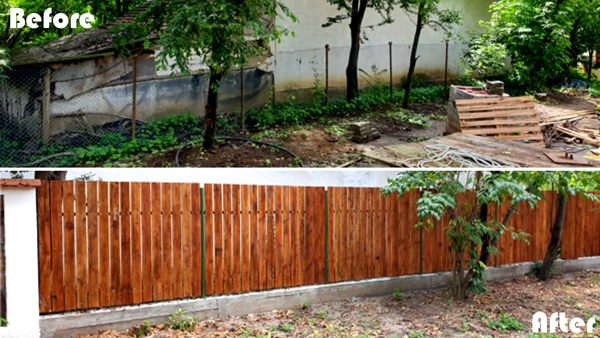 wooden-fence—before-and-after | HowToSpecialist - How to Build, Step by ...