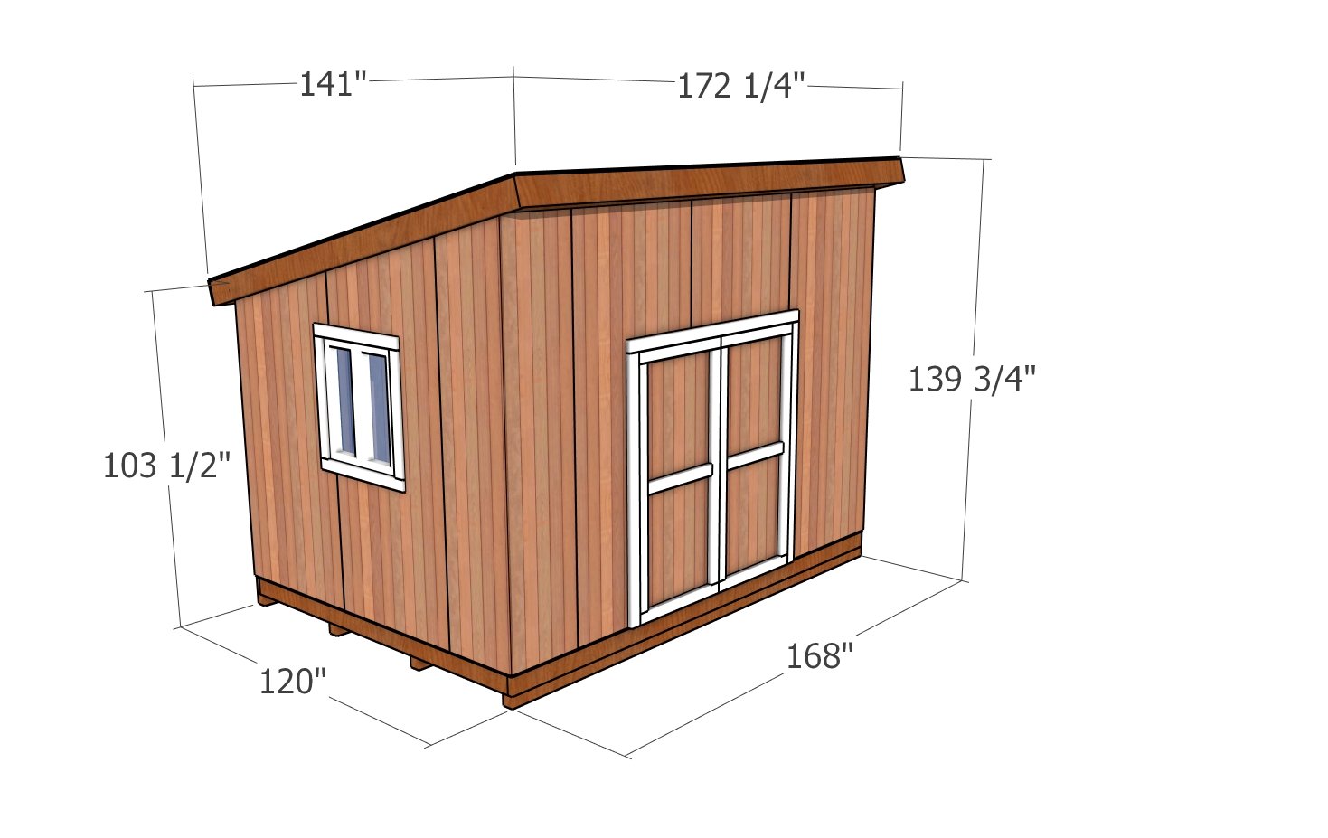 10x14 Lean to Shed Plans HTS