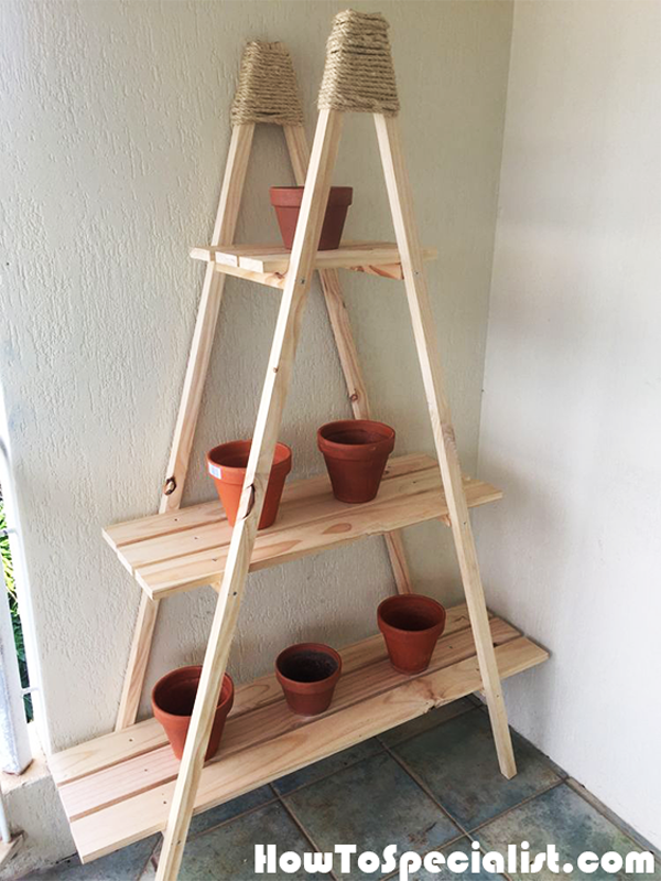 Diy Ladder Plant Stand Howtospecialist How To Build Step By Plans - Diy Plant Stand Plans Ladder
