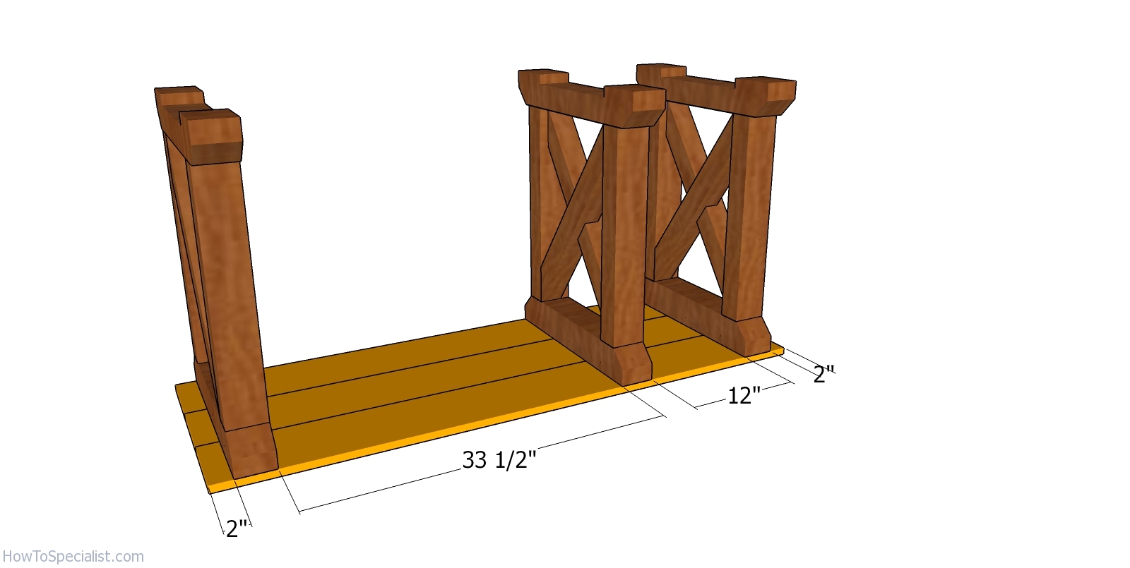 Assembling the farmhouse computer desk