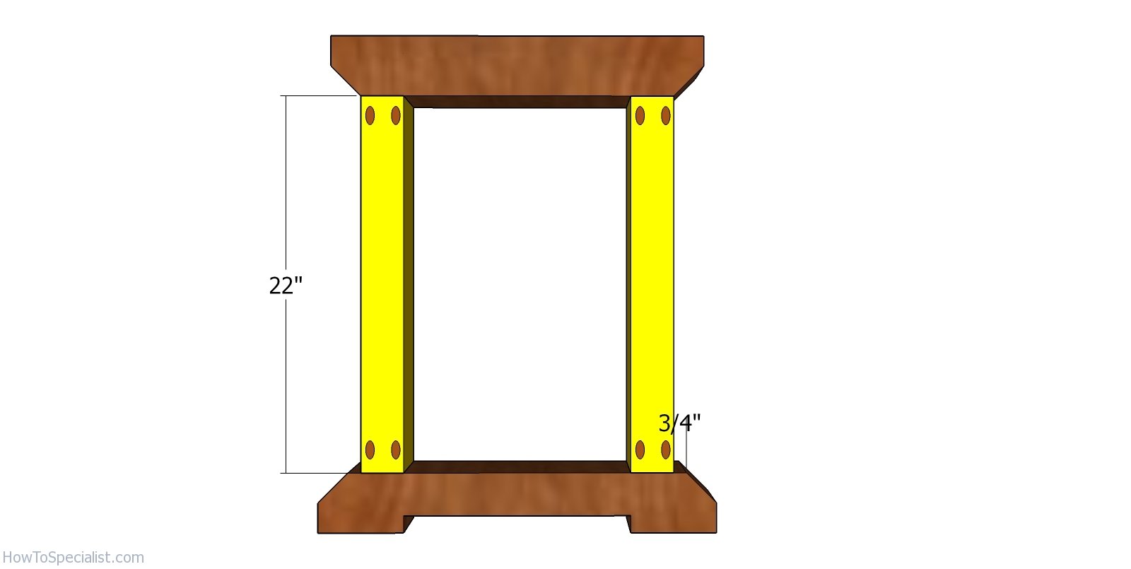 Assembling the sides for the desk