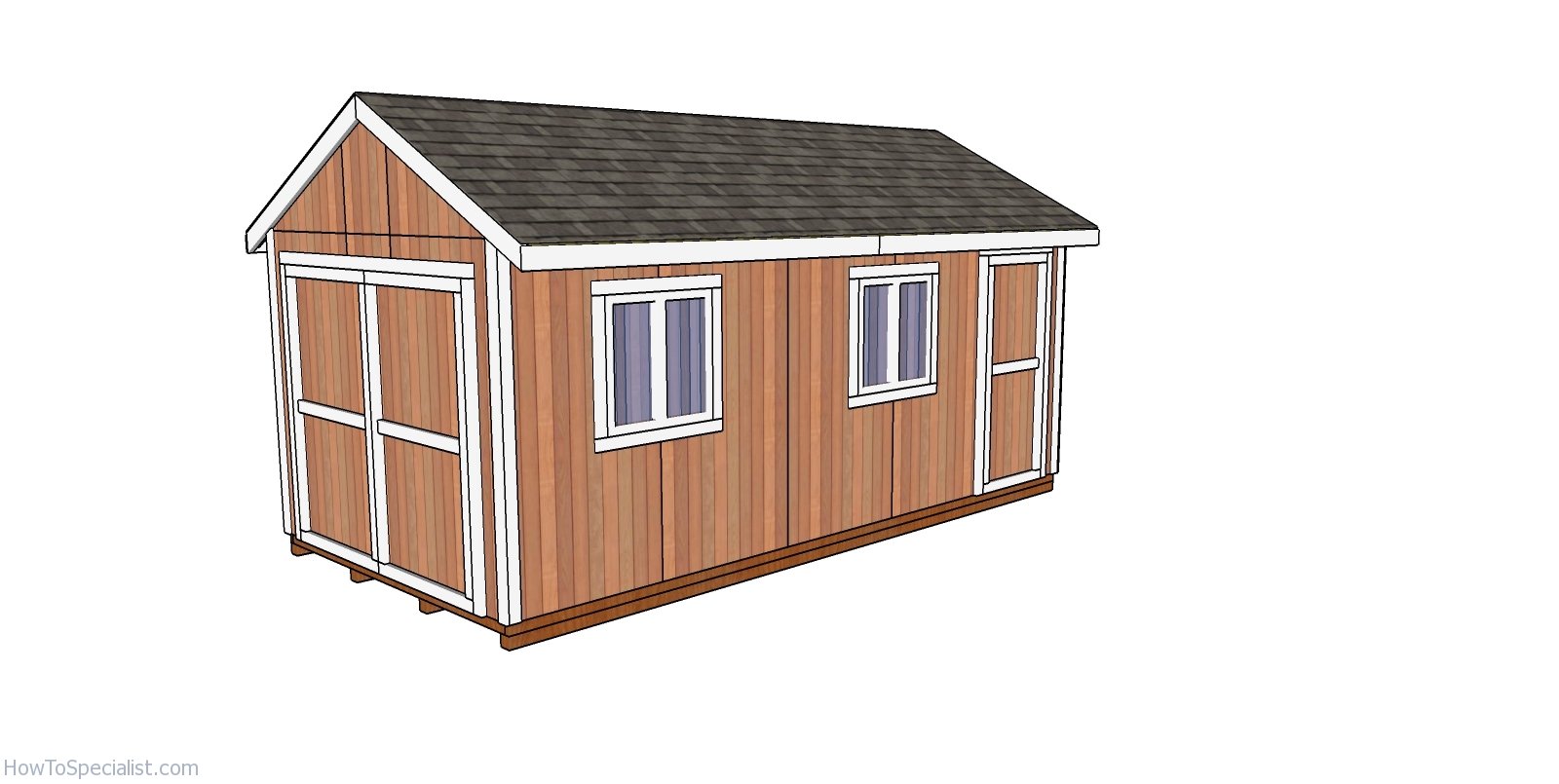 10x20 Gable Shed Plans Free - PDF Download | HowToSpecialist - How to Build, Step by Step DIY Plans