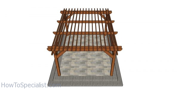 12x16 Pergola Plans - Top view