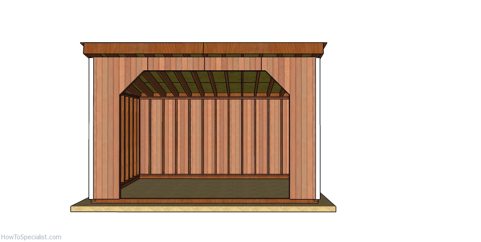 12x16 run In Shed - Front view
