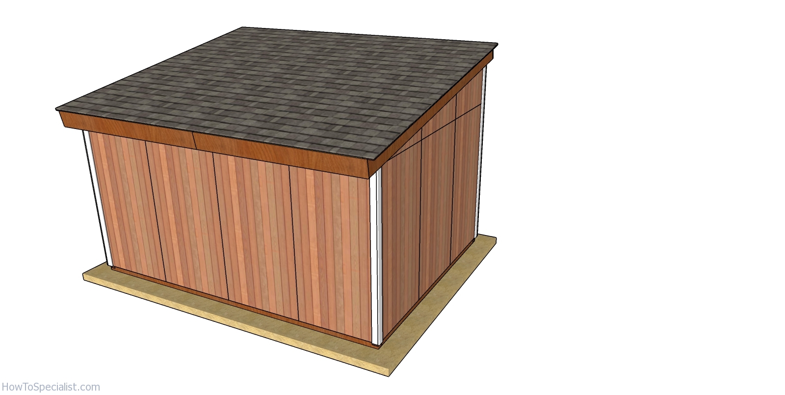 12x16 run In Shed - back view