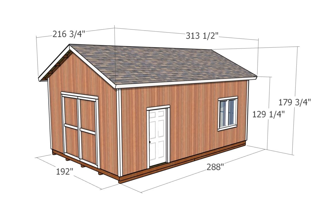 16x24 Shed Plans Free - PDF Download | HowToSpecialist - How to Build ...