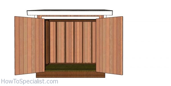 5x8 Lean to Shed - front view