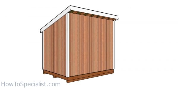 8x10 lean to shed plans - back view