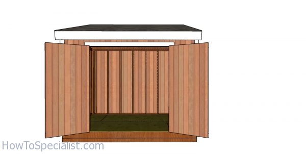 8x10 lean to shed plans - front view