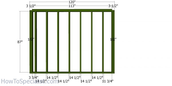 Back wall frame - 10x10 shed