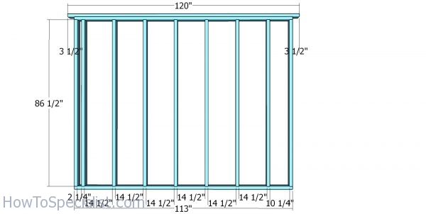 Back wall frame - 10x20 shed