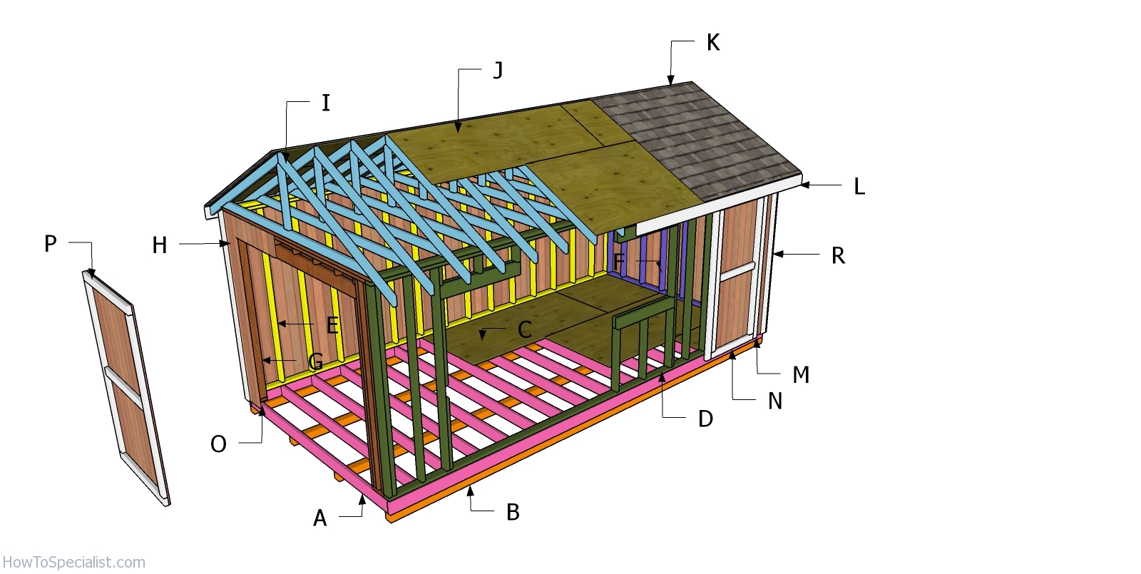 10x20 Gable Shed Plans - Free PDF Download | HowToSpecialist - How to ...