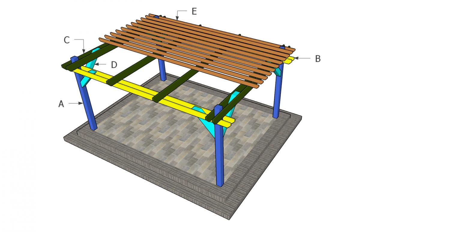 12x16 Pergola Plans - Free PDF Download | HowToSpecialist - How to ...