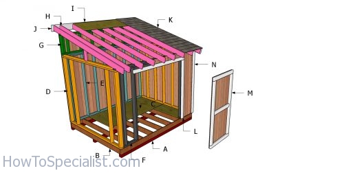 8x10 Lean to Shed Plans Free - PDF Download | HowToSpecialist - How to ...