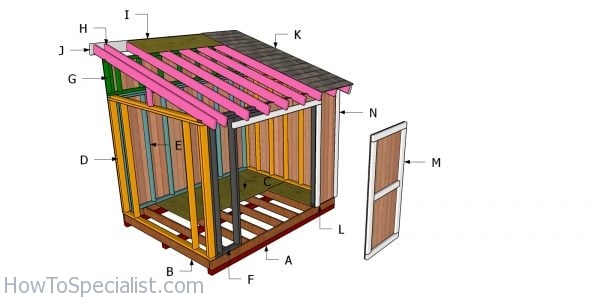 8x10 Lean to Shed Roof Plans | HowToSpecialist - How to 