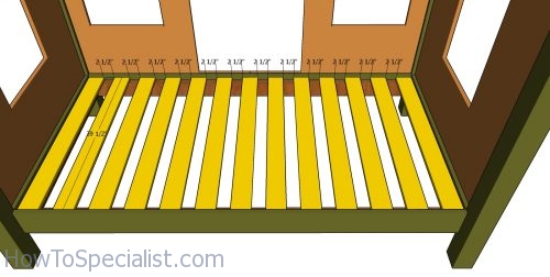Fitting the bed frame slats