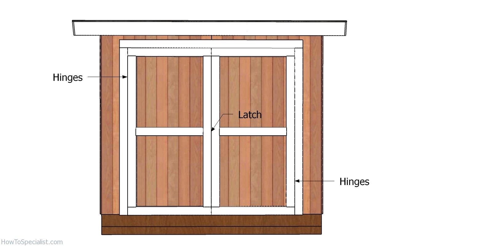 Fitting the double doors | HowToSpecialist - How to Build, Step by Step