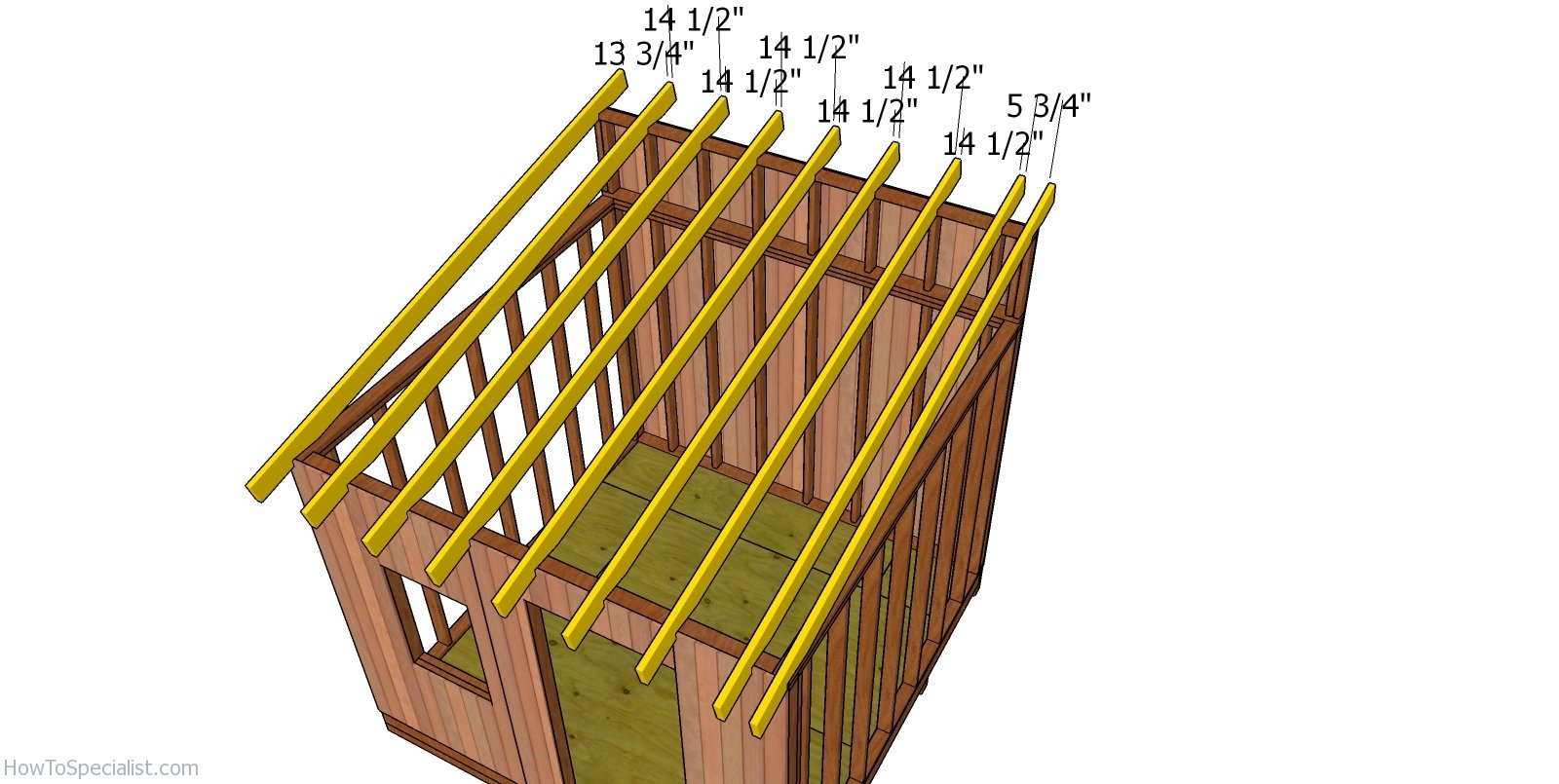 Fitting the rafters – 10×10 lean to shed | HowToSpecialist - How to ...