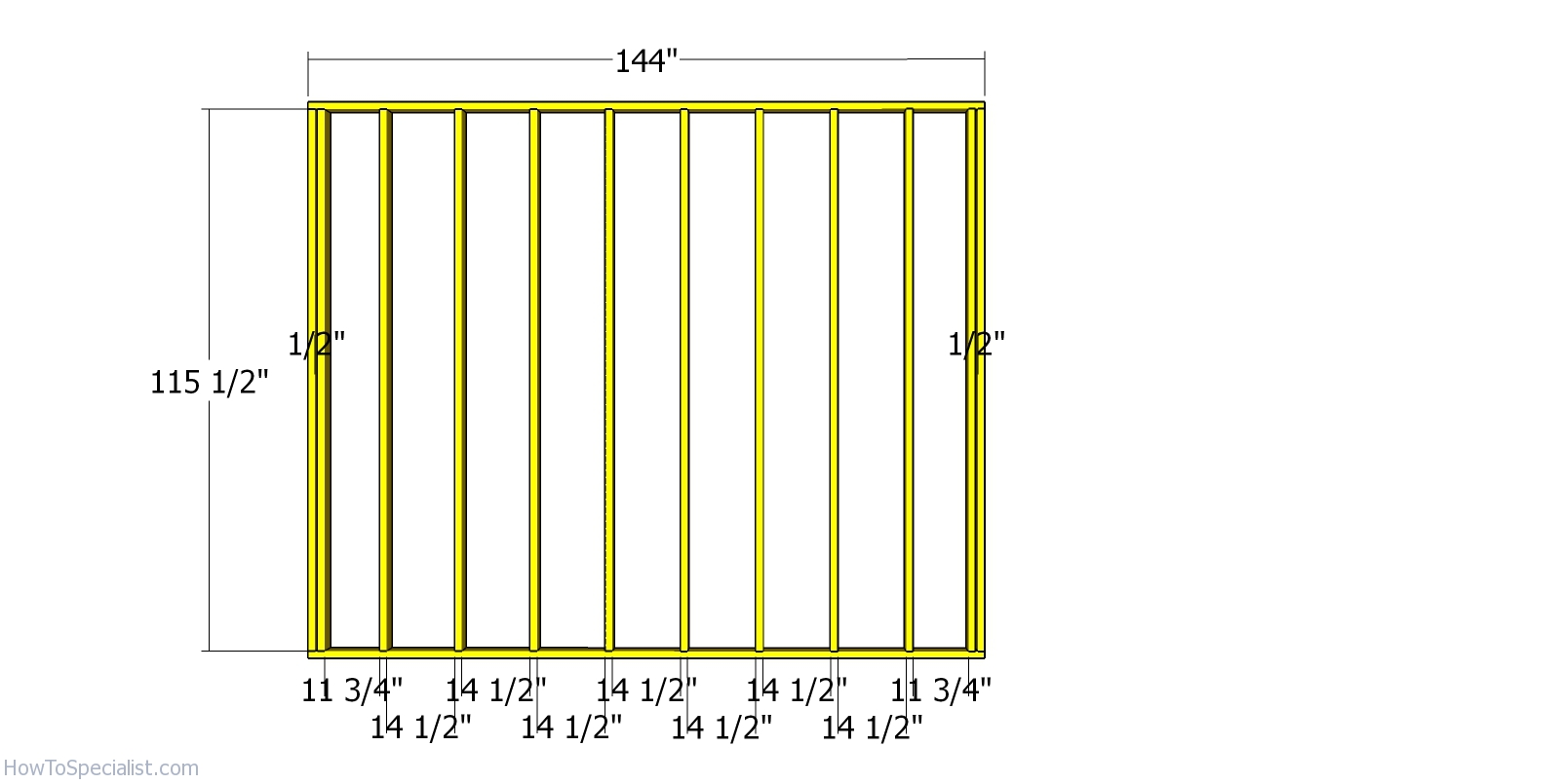 Frame for plain side wall