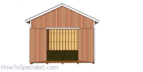 Front view - 16x24 Shed Plans