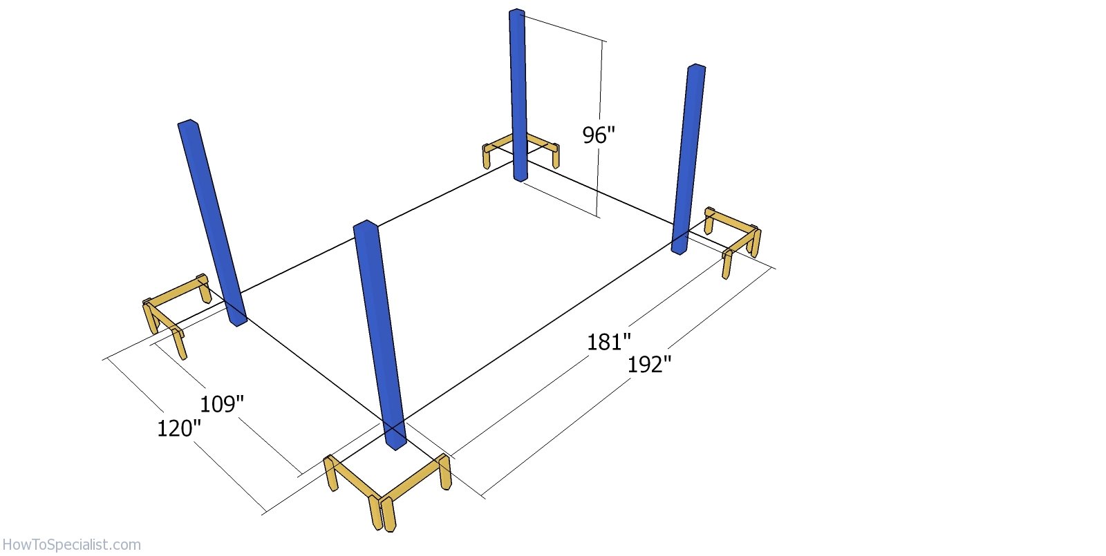 Laying out the pergola - 10x16 pergola