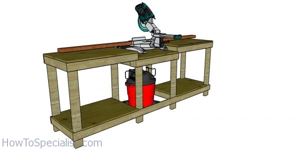 Miter Saw Station Plans - back view