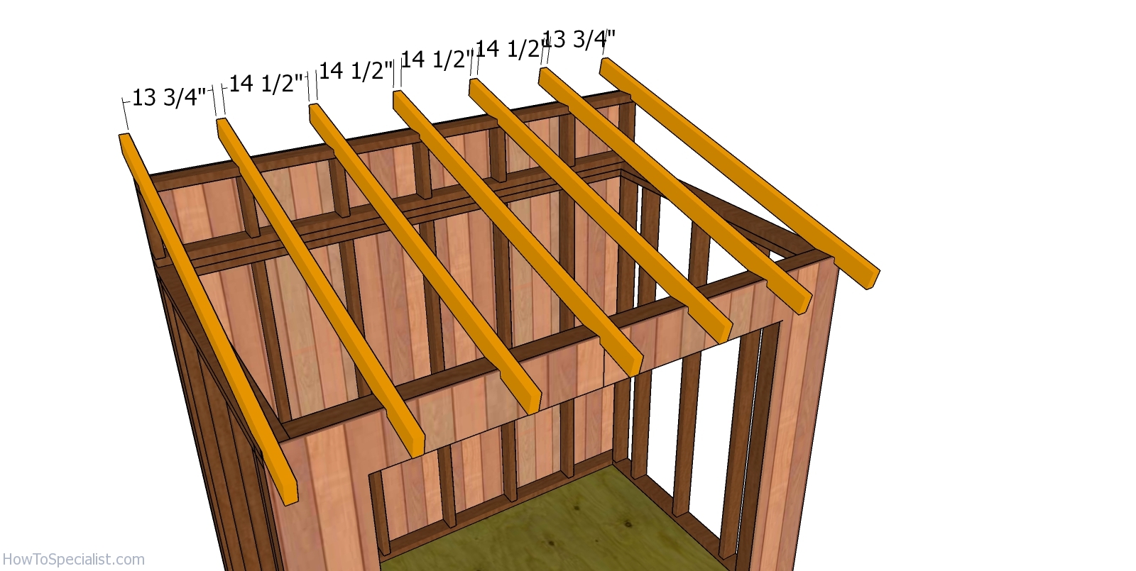 Rafters – 5×8 shed with lean to roof | HowToSpecialist - How to Build ...