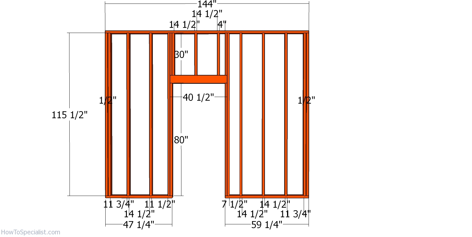 Side wall - frame with door