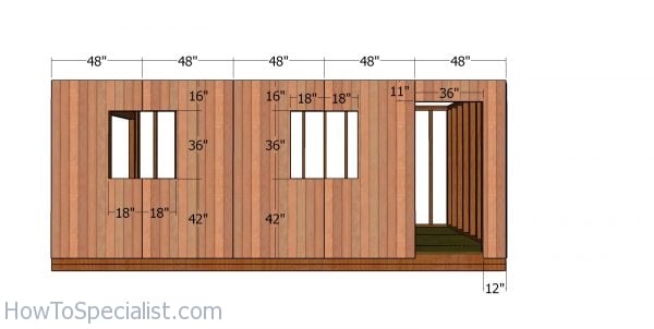 Side wall with windows panels