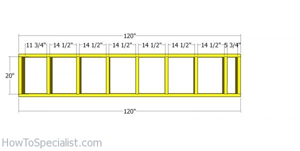 Top back wall frame