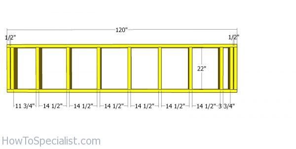 Top back wall frame